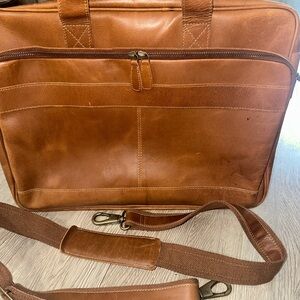Komal's Passion Leather Brown Laptop Messenger Briefcase Bag Unisex